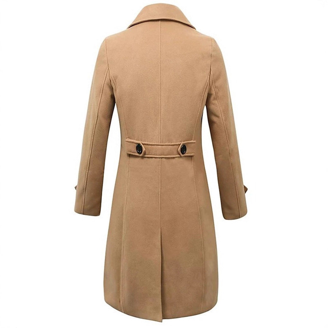 Trenchcoat för herr, dubbelknäppt med fällkrage - Knälång