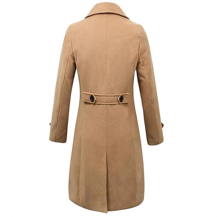 Trenchcoat för herr, dubbelknäppt med fällkrage - Knälång