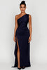 Galaklänning dam maxi one shoulder med hög slits