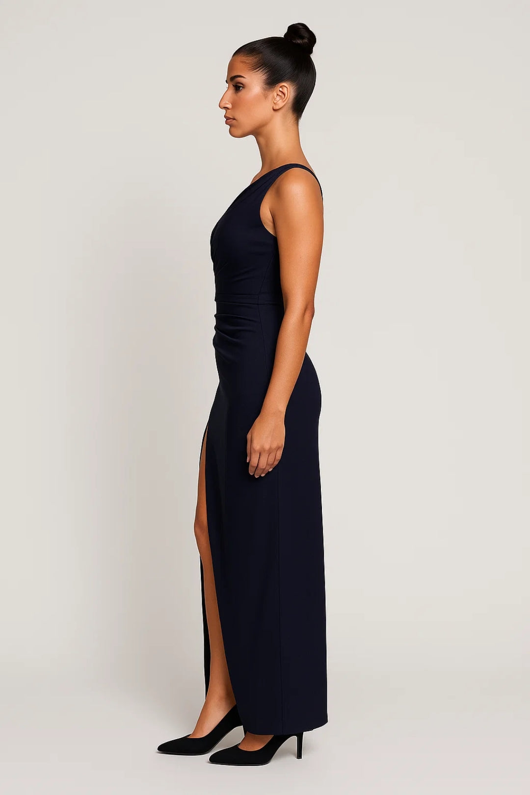Galaklänning dam maxi one shoulder med hög slits