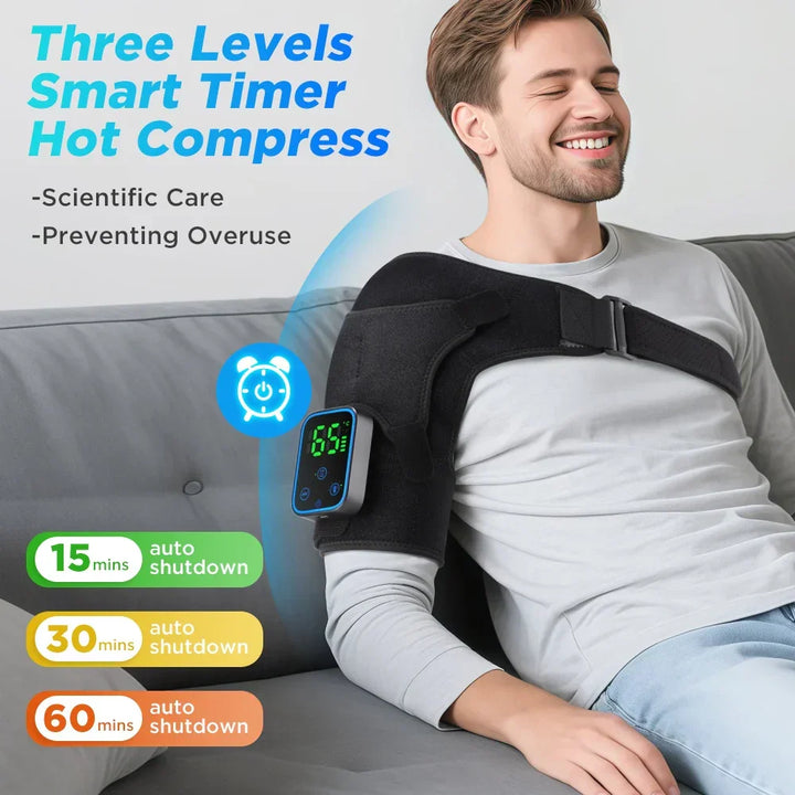 3-i-1 elektrisk axel-, armbågs- och knämassage med värme och appstyrning – ReliefPro