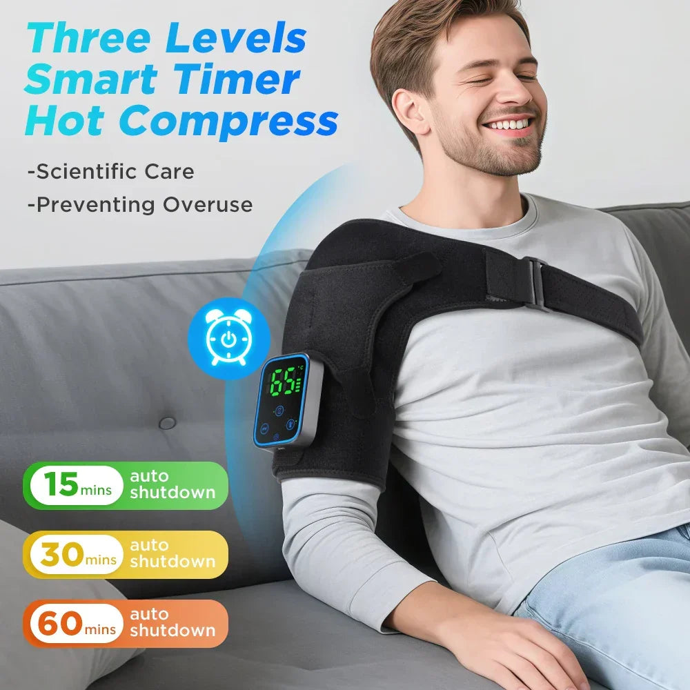 3-i-1 elektrisk massageapparat för axlar, armbågar och knän med värme och appstyrning – ReliefPro