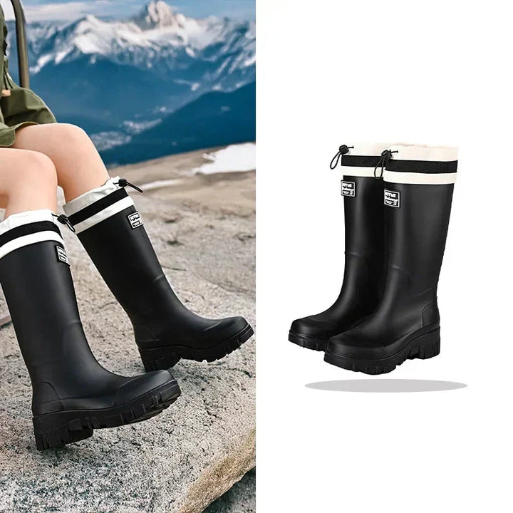 Gummistövlar dam i retrolook, vattentäta med halkfri sula – Arlena