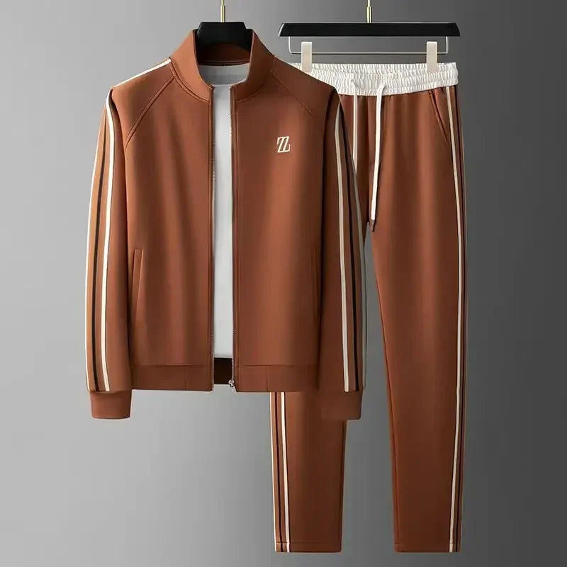 Joggingset dam med läderdetaljer och justerbara byxor med dragsko