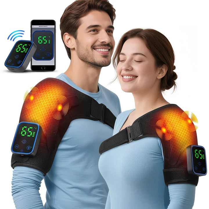 3-i-1 elektrisk massageapparat för axlar, armbågar och knän med värme och appstyrning – ReliefPro