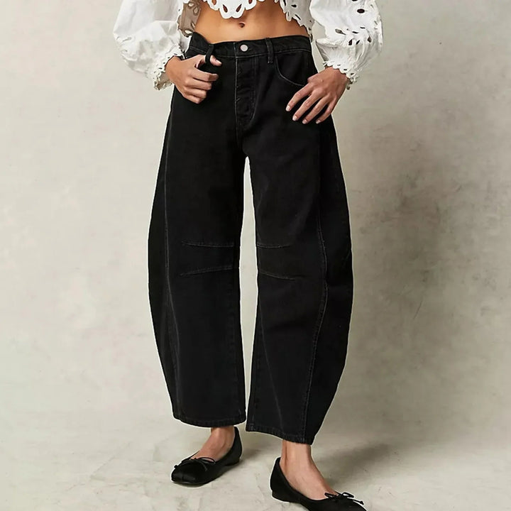 Lediga vida jeans för dam – bekväm stretchdenim, ledig byxa för daglig användning