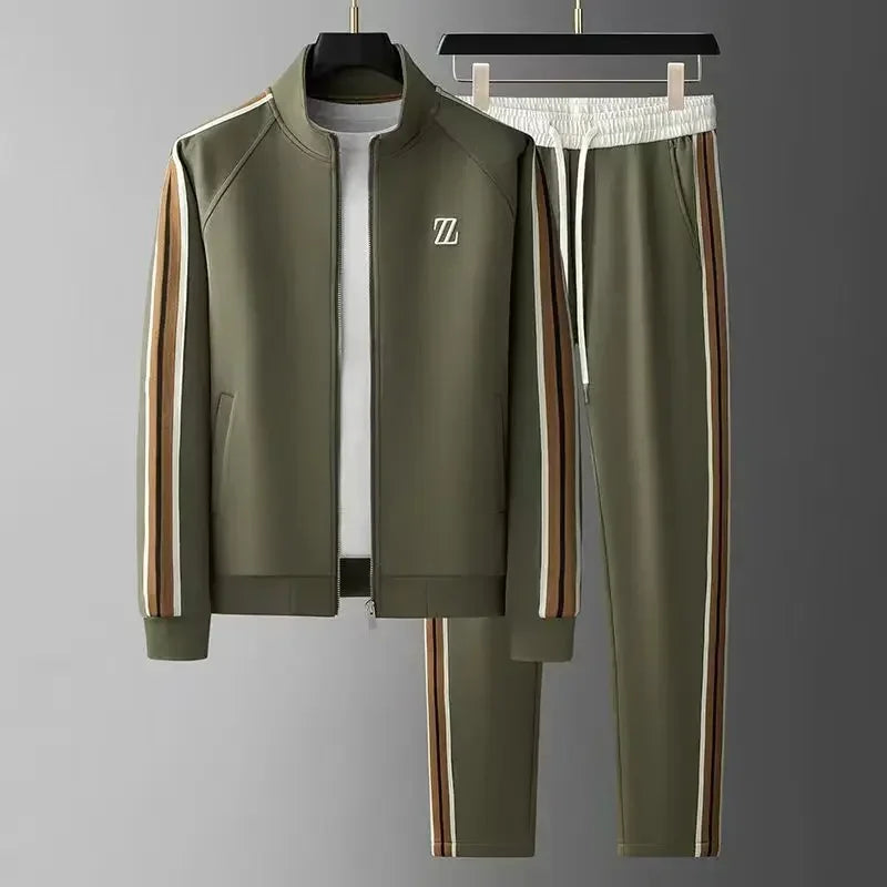 Joggingset dam med läderdetaljer och justerbara byxor med dragsko