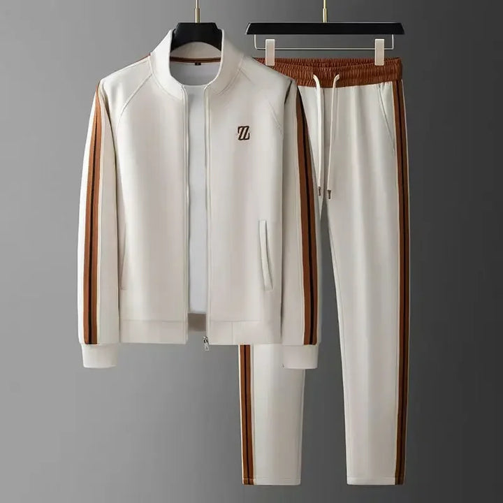 Joggingset dam med läderdetaljer och justerbara byxor med dragsko
