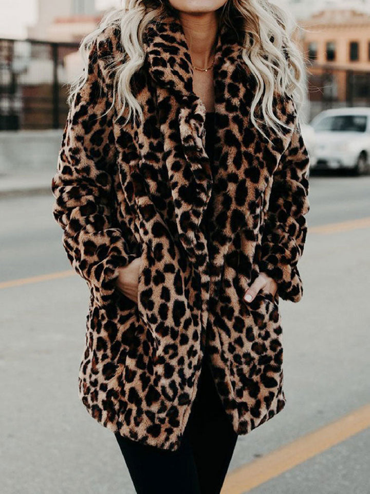 Vinterjacka för dam med leopardmönster - Sofia