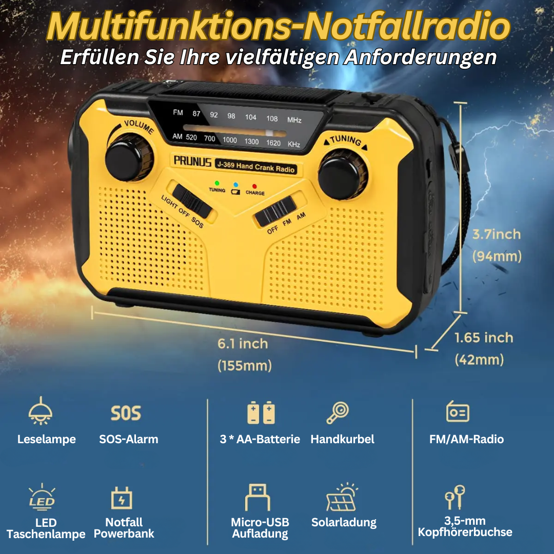 Multifunktionell nödradio med laddningsmöjligheter - SafeSignal