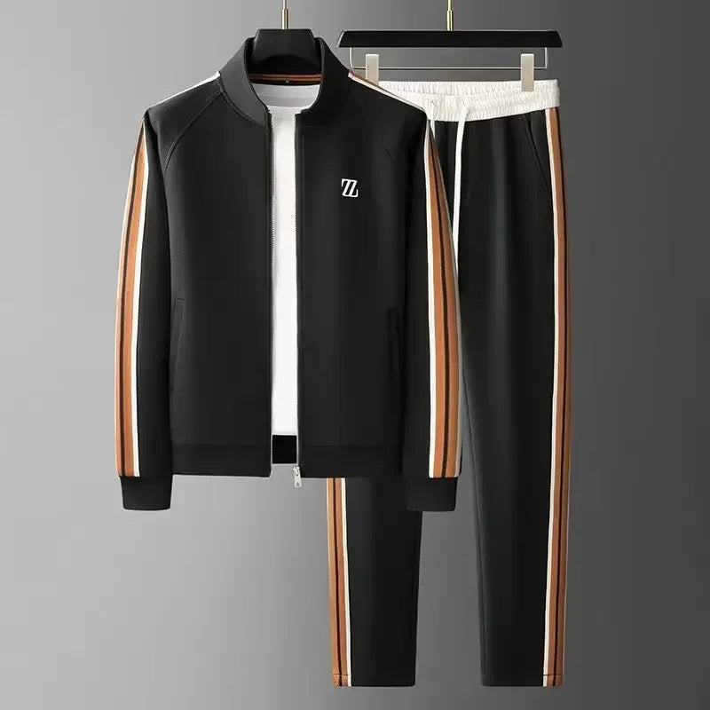 Joggingset dam med läderdetaljer och justerbara byxor med dragsko