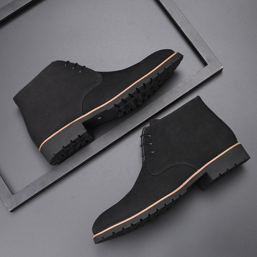 Ankelboots i läder och mocka för män - Hudson