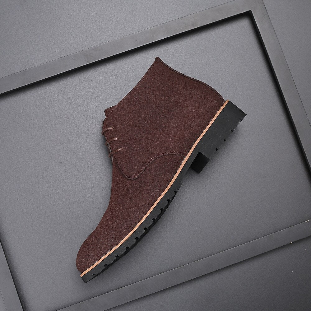 Ankelboots i läder och mocka för män - Hudson