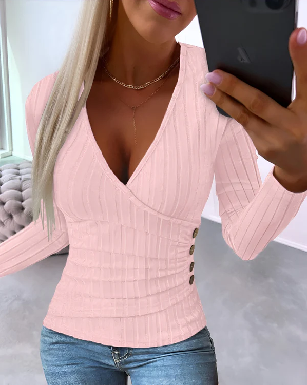 Leandra – chic topp med V-ringning