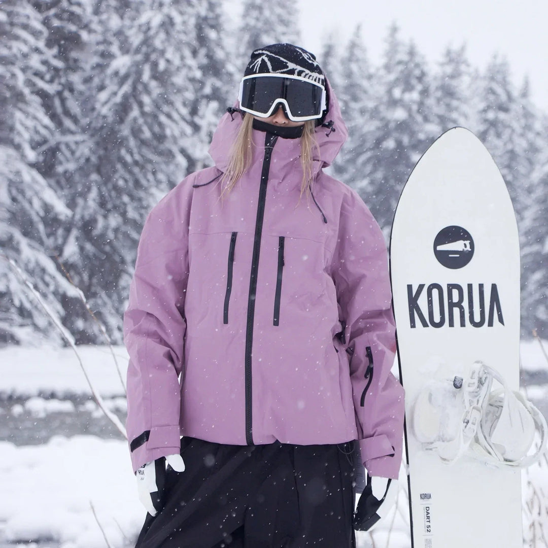 Unisex skidjacka med huva för skidåkning, snowboard och outdoorkläder