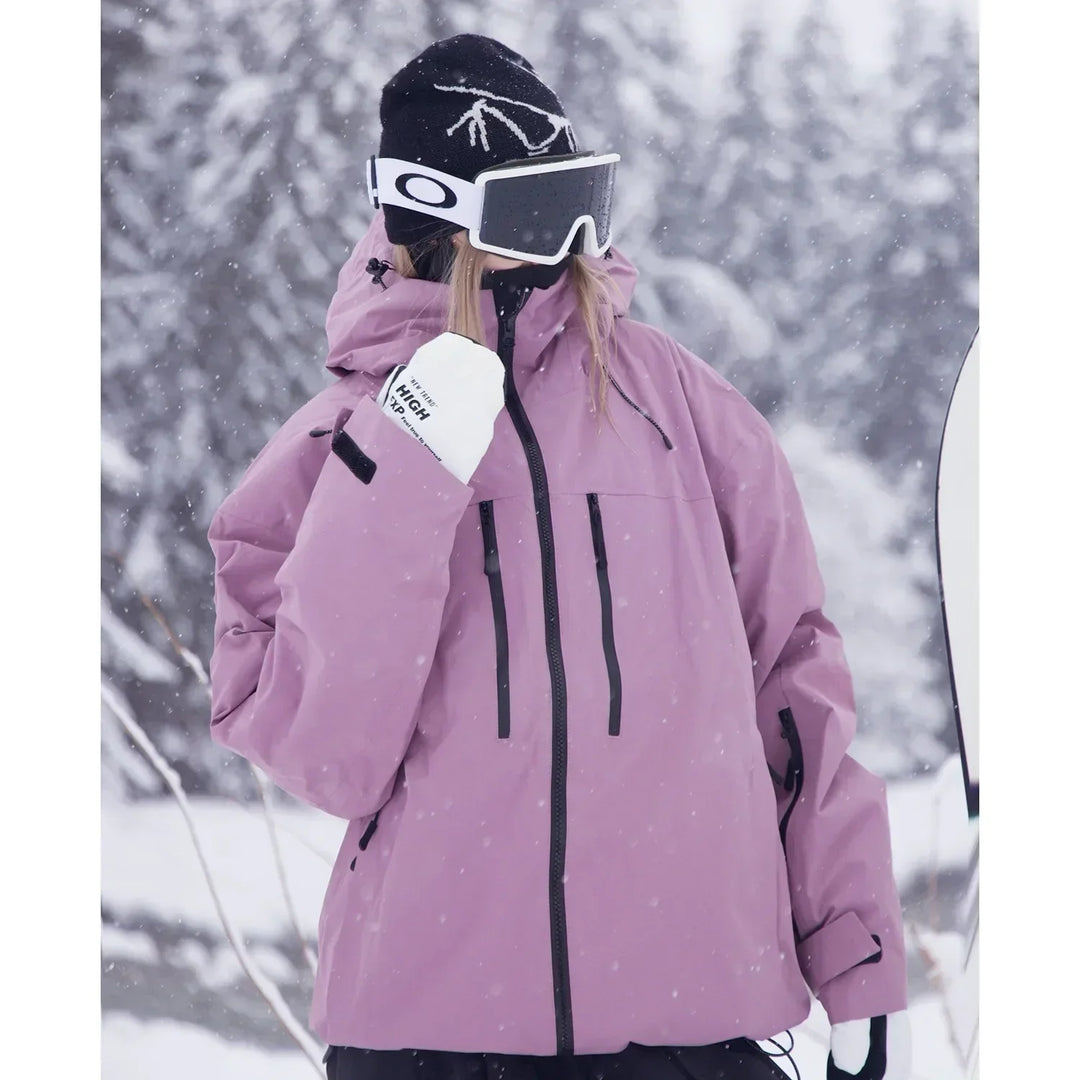 Unisex skidjacka med huva för skidåkning, snowboard och outdoorkläder