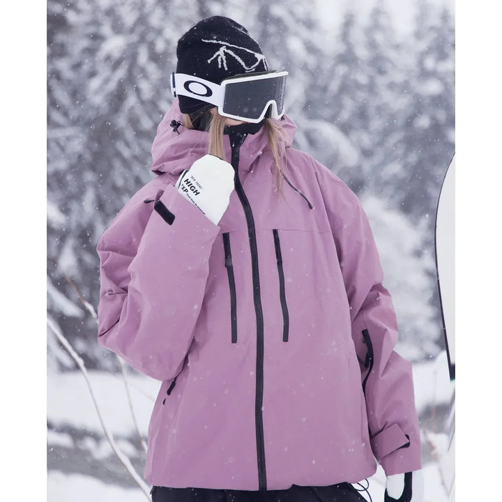 Unisex skidjacka med huva för skidåkning, snowboard och outdoorkläder