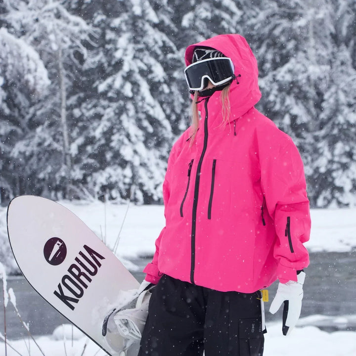 Unisex skidjacka med huva för skidåkning, snowboard och outdoorkläder