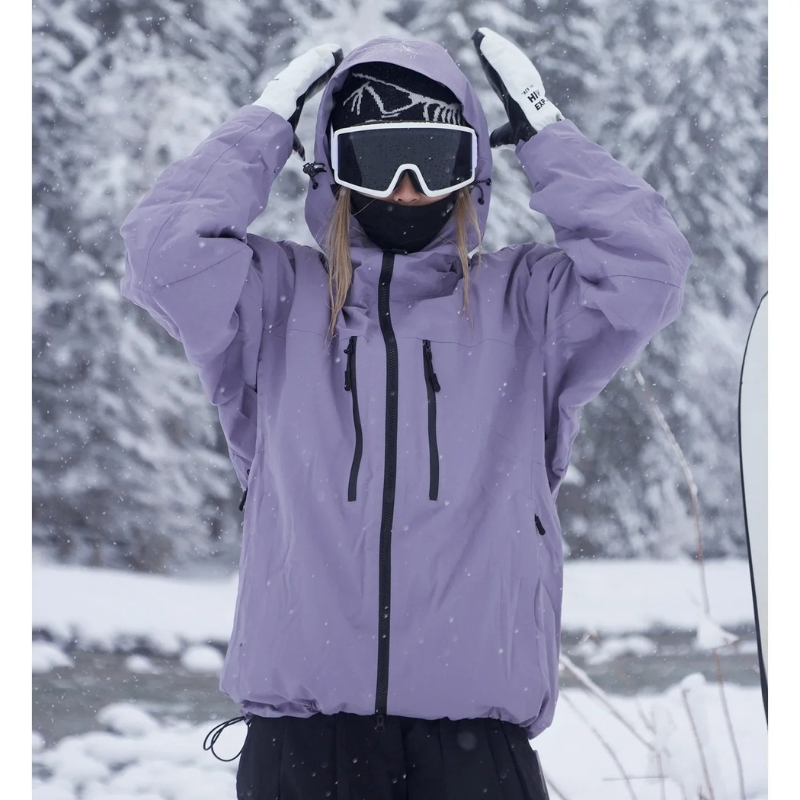 Unisex skidjacka med huva för skidåkning, snowboard och outdoorkläder