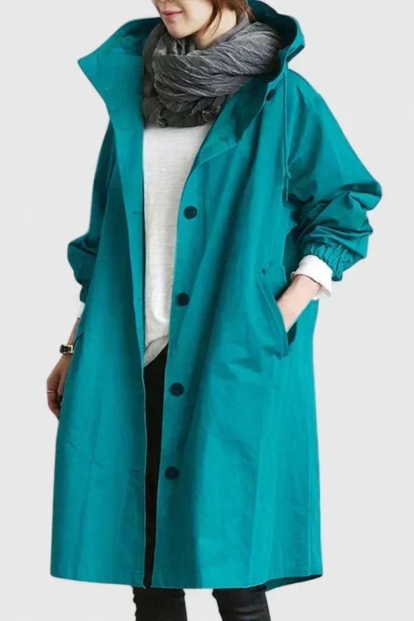 Oversized regnjacka dam med huva – bekväm jacka