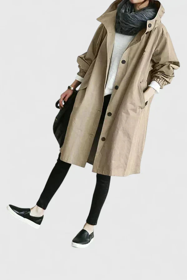 Oversized regnjacka dam med huva – bekväm jacka