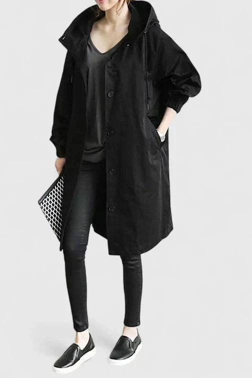 Oversized regnjacka dam med huva – bekväm jacka