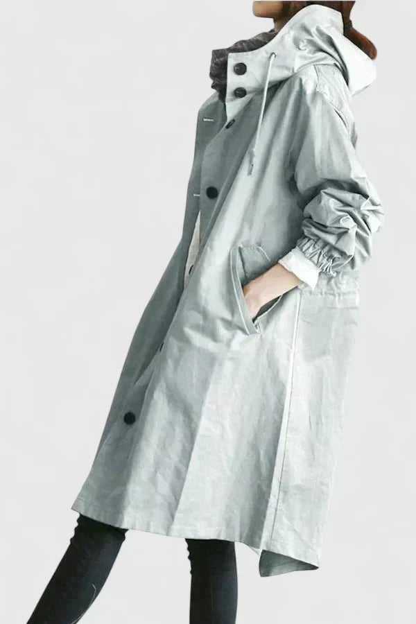 Oversized regnjacka dam med huva – bekväm jacka