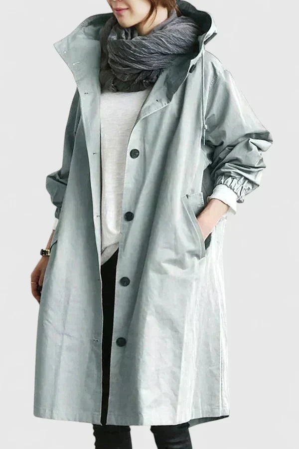 Oversized regnjacka dam med huva – bekväm jacka