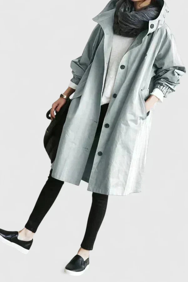 Oversized regnjacka dam med huva – bekväm jacka