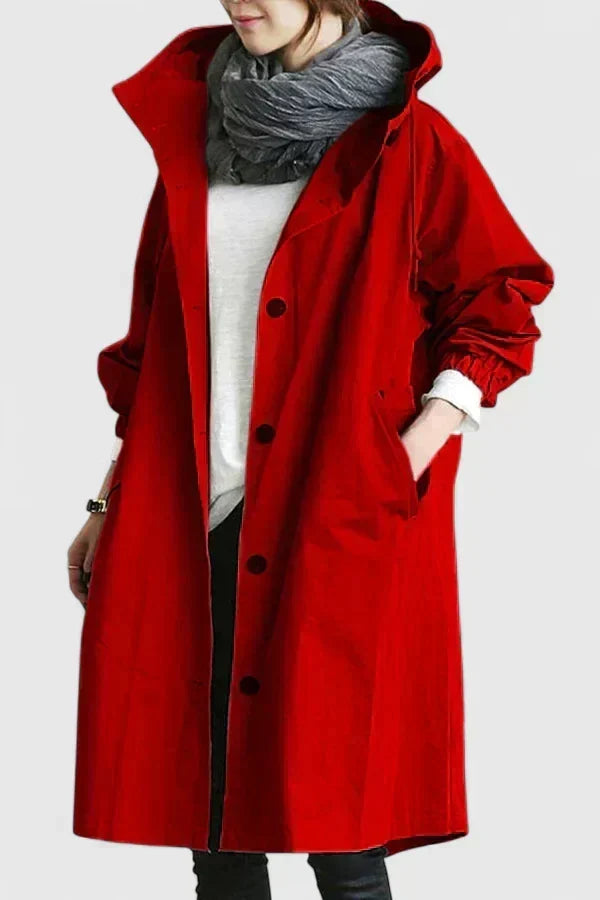 Oversized regnjacka dam med huva – bekväm jacka