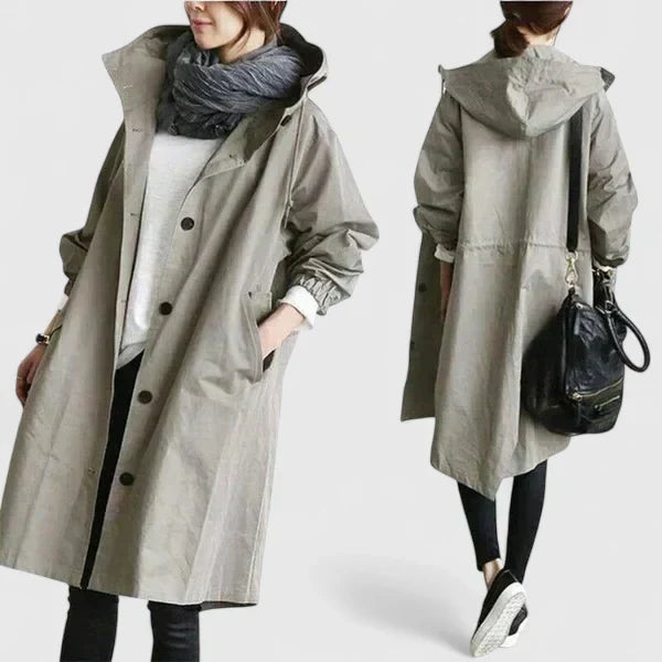 Oversized regnjacka dam med huva – bekväm jacka