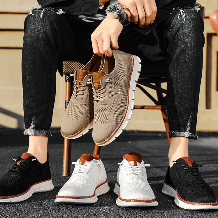 Andningsaktiva och extra sköna sneakers för herr i minimalistisk design – Elias