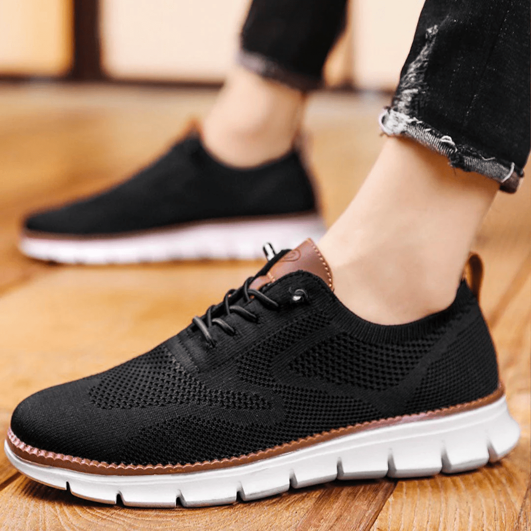 Andningsaktiva och extra sköna sneakers för herr i minimalistisk design – Elias