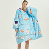 Bärbar filthoodie med glad print, dubbellagers flanell