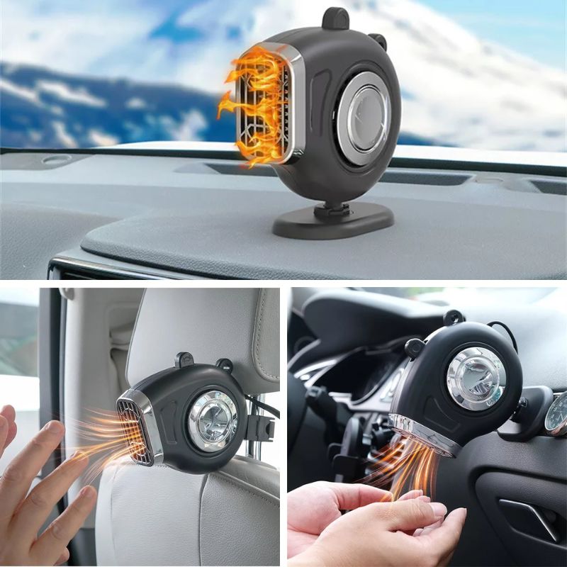 Bilvärmare 12V med 360° hållare och justerbart handtag