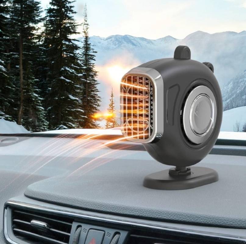Bilvärmare 12V med 360° hållare och justerbart handtag