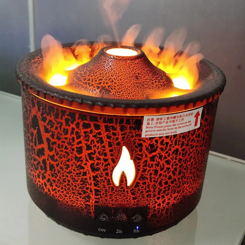 Vulkan aromdiffusor med maneringar och flammeffekt, 350 ml