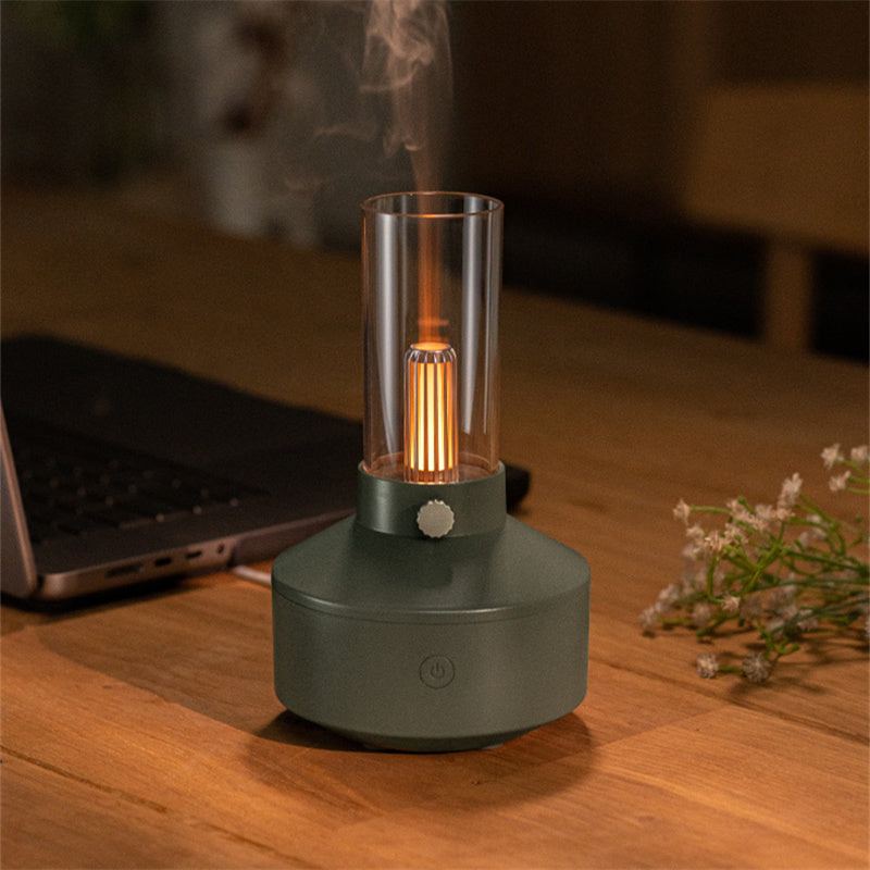 Retro aromdiffusor med glödtrådslampa och ljuseffekt som levande ljus