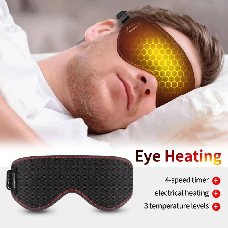 Uppvärmd ögonmask med tre värmelägen, vibration och timer