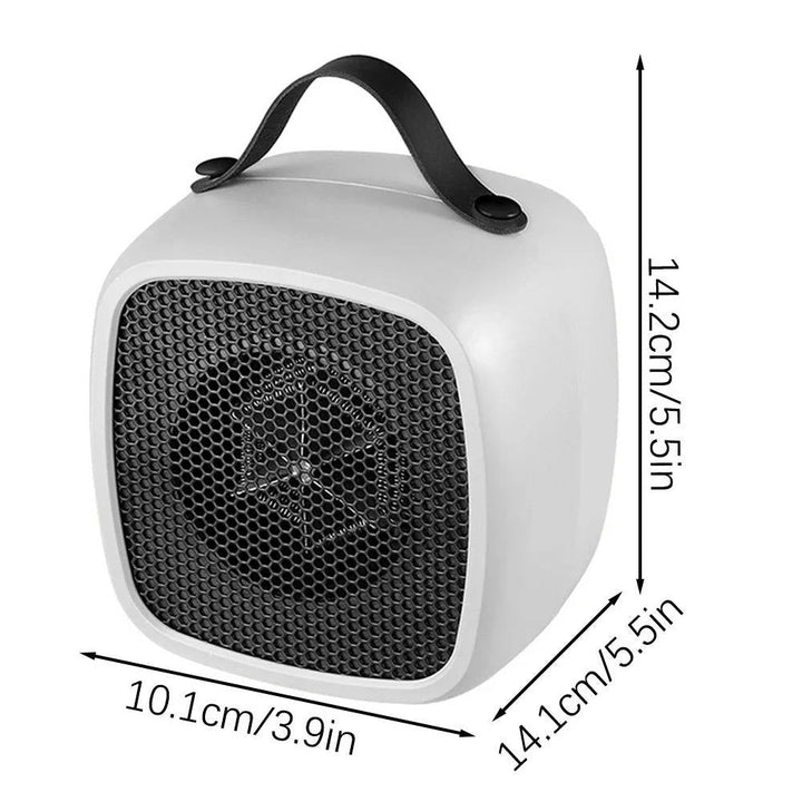 Mini skrivbordsvärmare 500 W PTC, tyst och snabbt varm