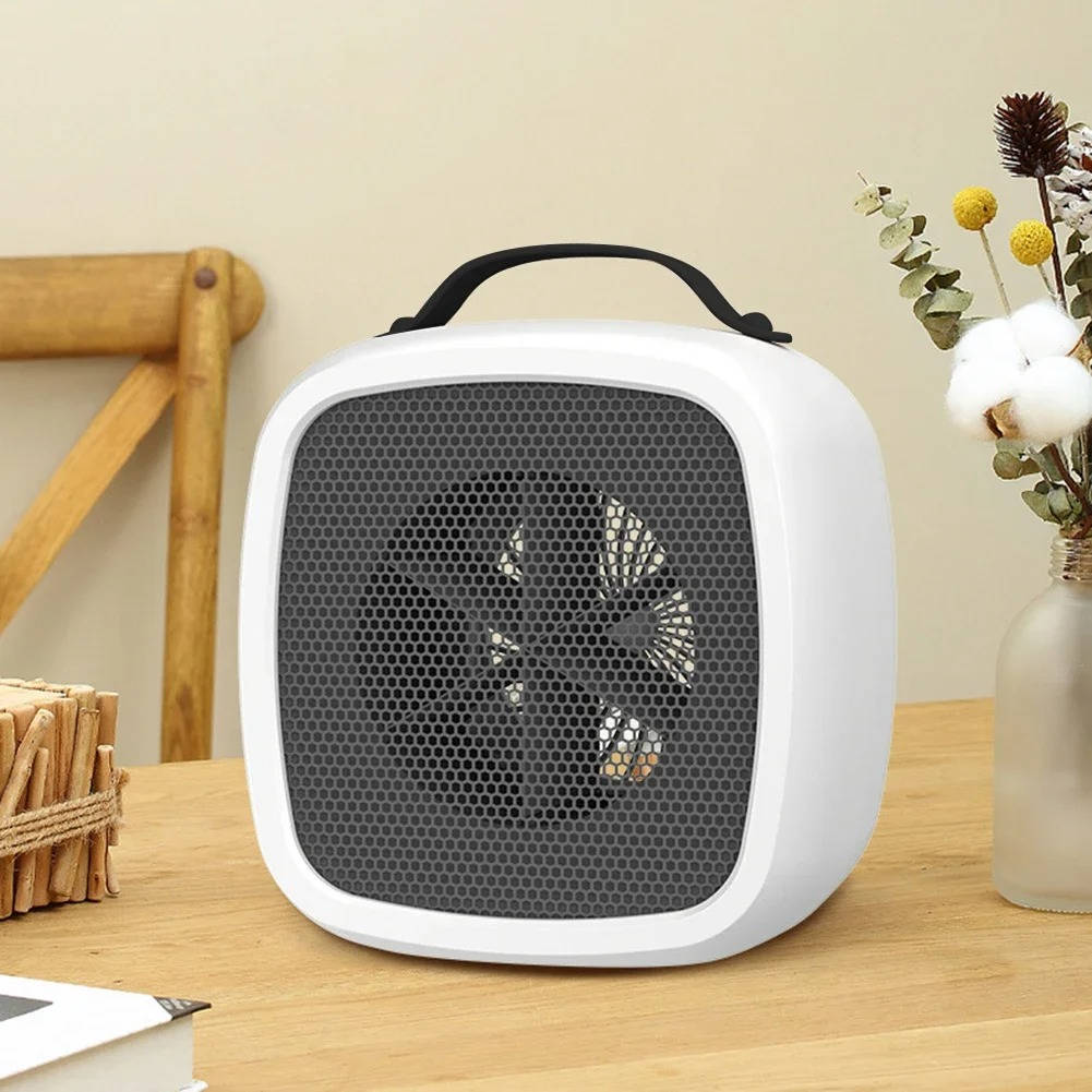 Mini skrivbordsvärmare 500 W PTC, tyst och snabbt varm