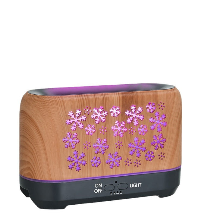 Aromdiffuser med låga i 7 färger och snöflingetryck