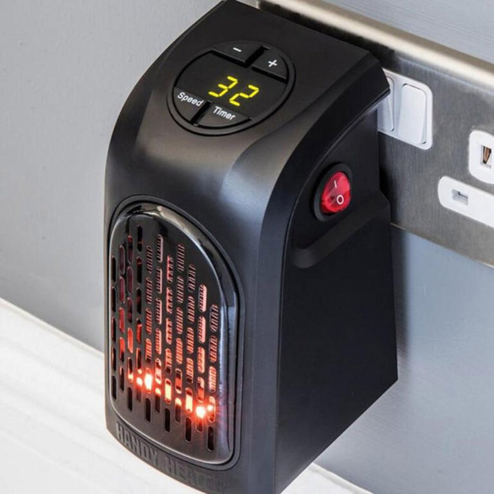 Keramisk fläktvärmare med termostat och timer upp till 12 timmar