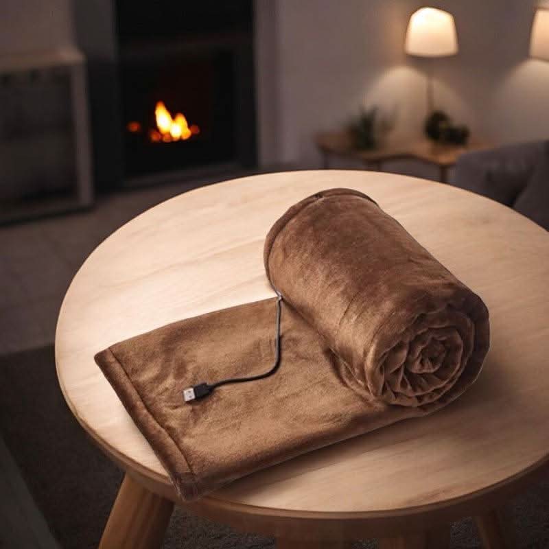 Bärbar USB-värmefilt av flanell med tre lägen