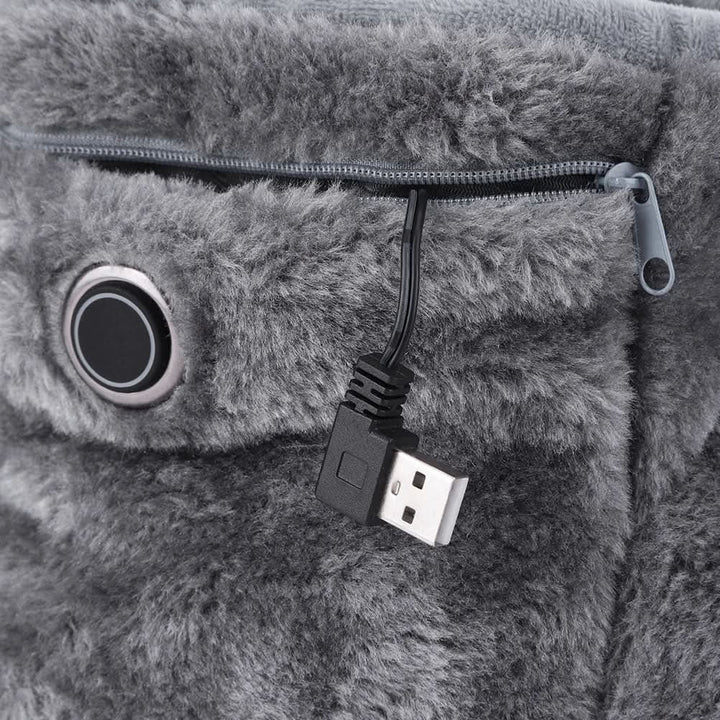 USB-värmda plyschtofflor med hålfotsstöd