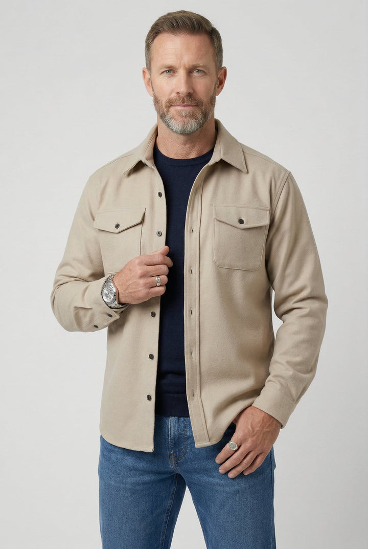 Overshirt herr, jacka med bröstfickor