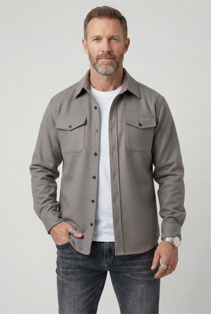 Overshirt herr, jacka med bröstfickor
