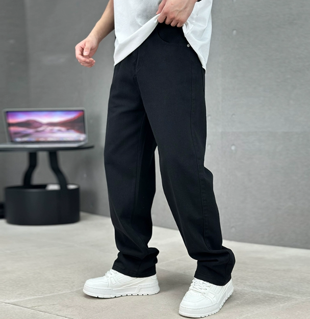 Straight leg-jeans i bomull för herr - Klassiska denimbyxor