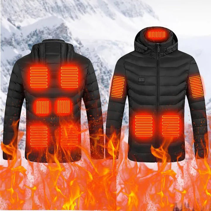 Lätt uppvärmd unisexjacka med flera värmezoner