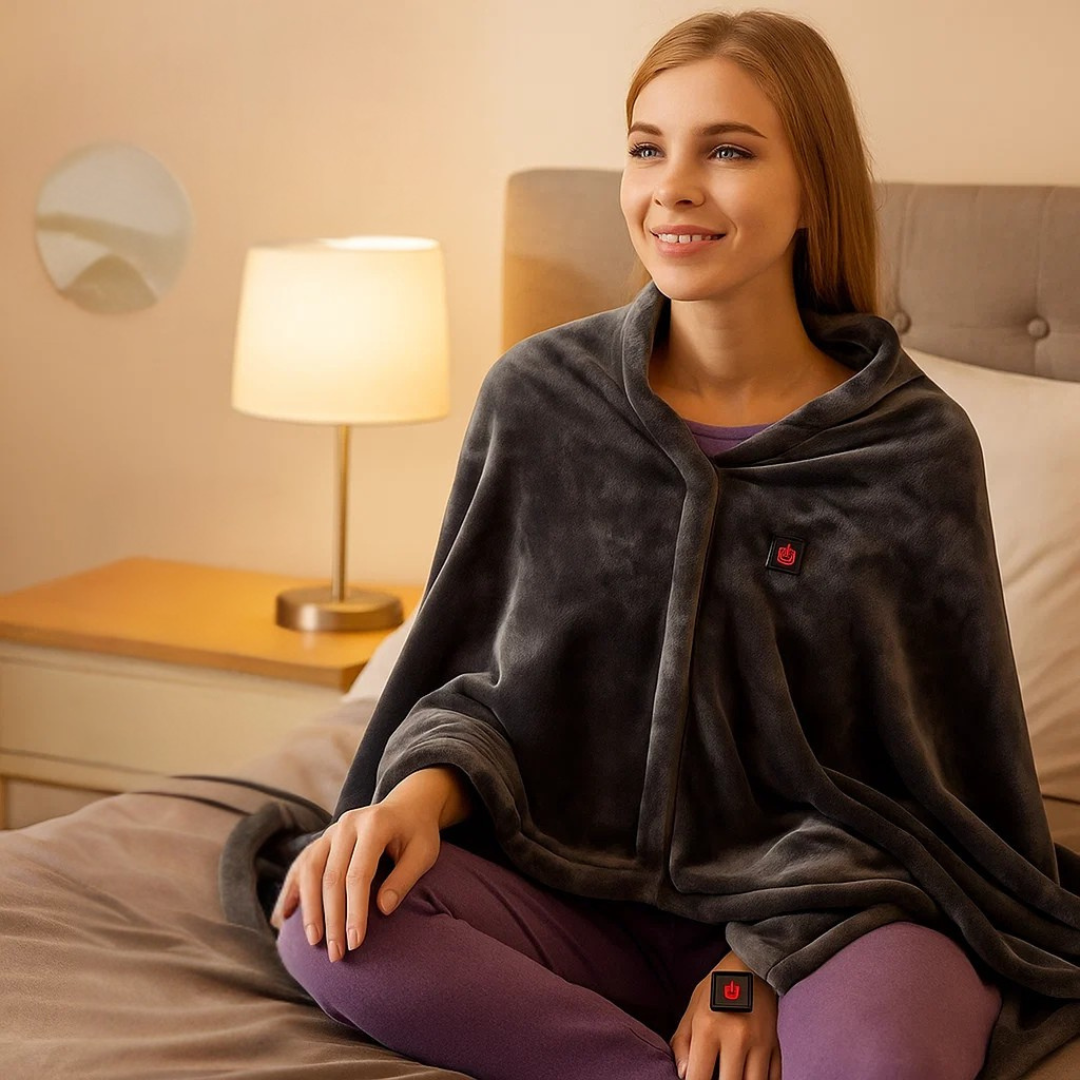 USB-värmd axelhalsduk i mjuk fleece